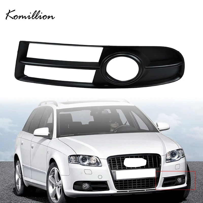 Car Front Bumper Grilles Black Fog Light Protection Cover for Audi S4 B7 Sedan Avant Cabrio Quattro 2005 2006 2007 2008 2009