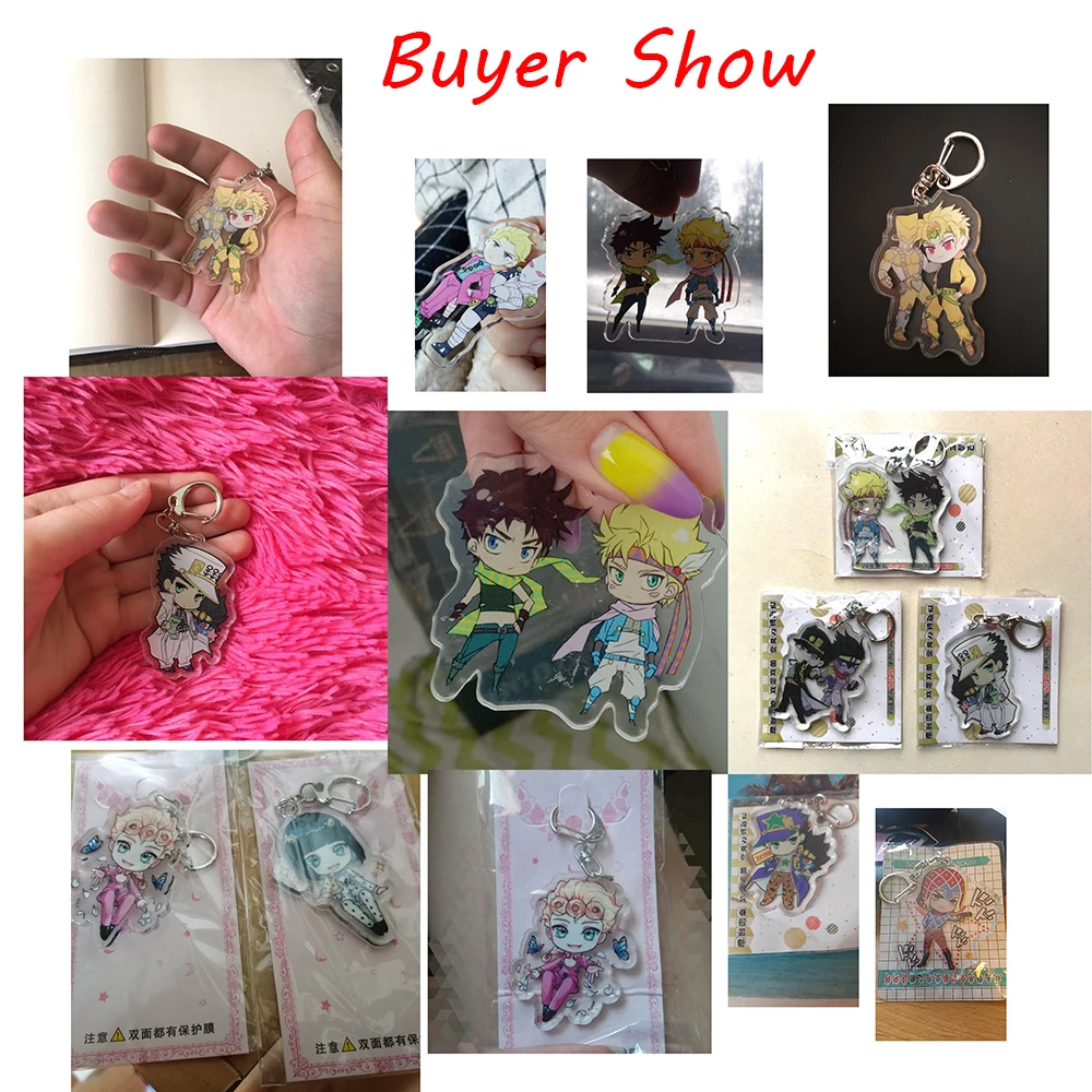 Cartoon Anime Jojos Bizarre Adventure Keychain Acrylic Key Ring Kujo Jotaro Kira Yoshikage Caesar Collection Gift Chains | Украшения и