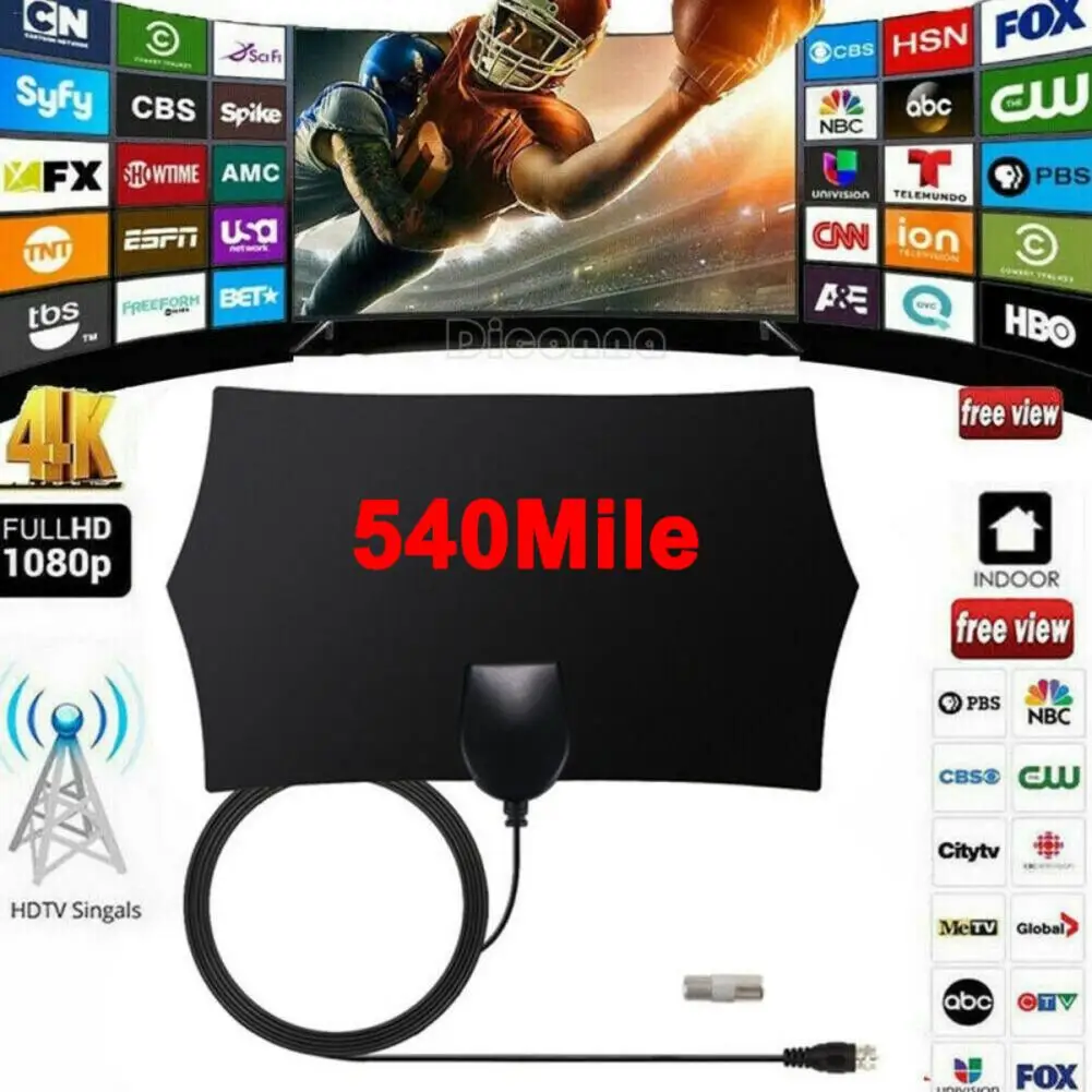 540 Миля Диапазон антенны ТВ цифровой HD Skywire антенна цифровой HD ТВ 1080p Крытый