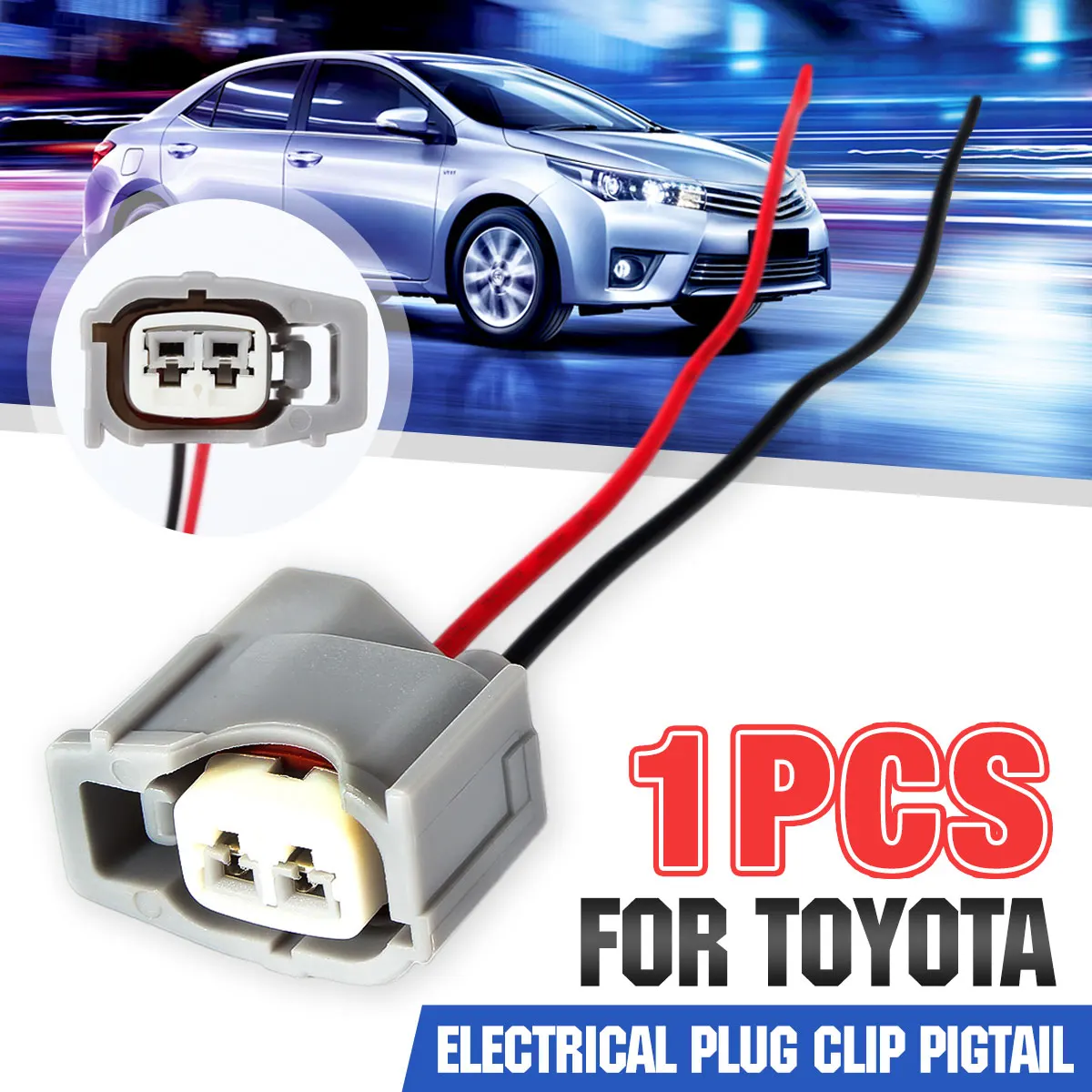 

1Pcs For Toyota Auto Connector Female Fuel Injector Connector 2 Pin Electrical Plug Clip Pigtail Waterproof Terminals Plug Cable