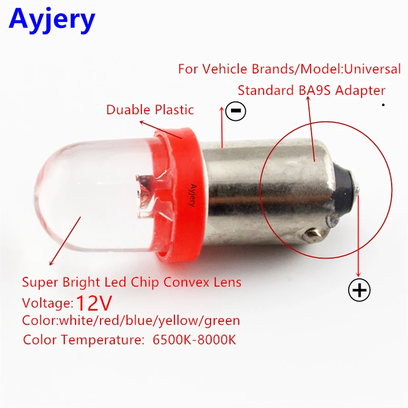 AYJERY 500X BA9S 1 светодиод F8 SMD лампы W5W T4W T11 купольсветильник свет белый синий