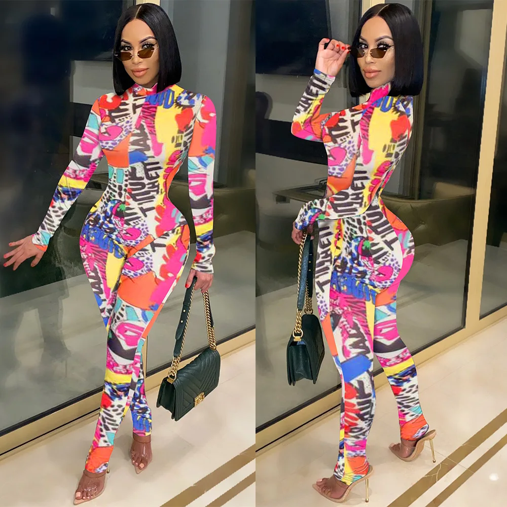 

INS Hot Recommend Style Colorful Skinny High Waisted Pants Trousers Women Evening Party Jumpsuit Rompers Streetwear