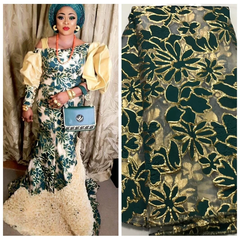 Красивый дизайн 2020 зеленый африканский тюль сетка органза кружевная ткань с