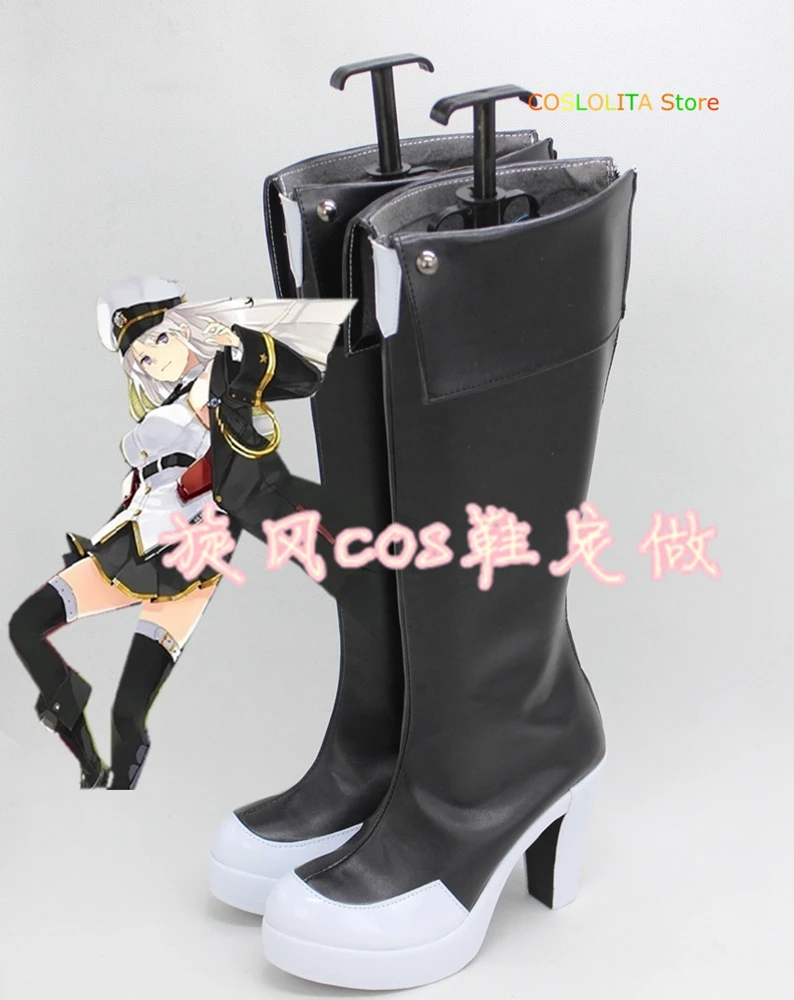 

Anime Game Azur Lane USS Enterprise High Top Shoes Cosplay Costume Men Women Student Unisex High heels Shoes boots Gifts