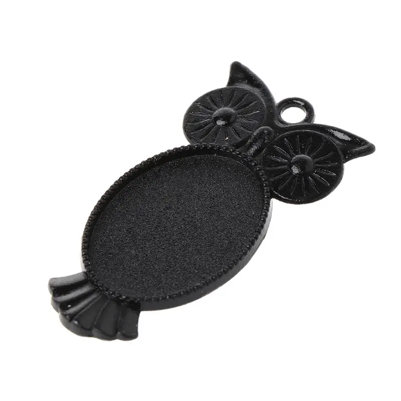 

5Pcs Pendant Tray Jewelry Making Accessories DIY Black Style Cameo Cabochon Base