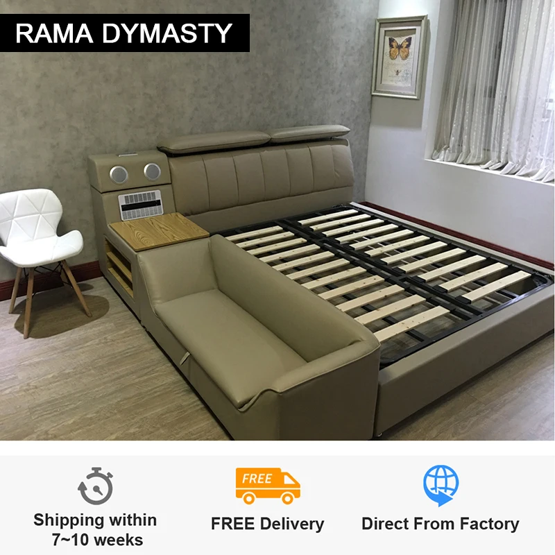 

Мягкая кровать RAMA DYMASTY из натуральной кожи, современный дизайн, модная мебель для спальни