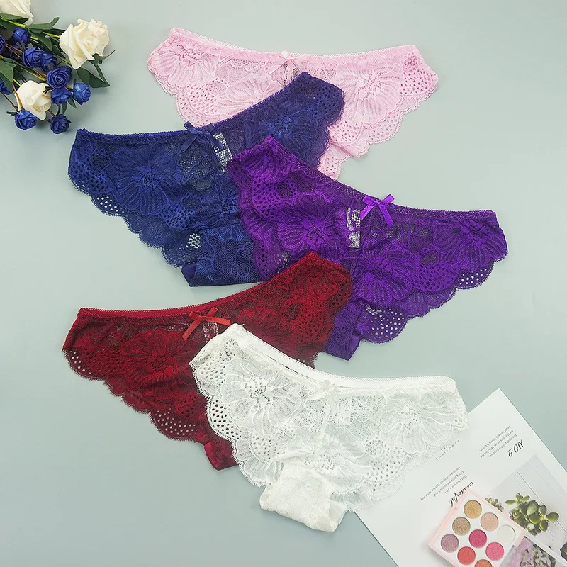 Кружевные женские сексуальные трусики нижнее белье брифы с заниженной талией