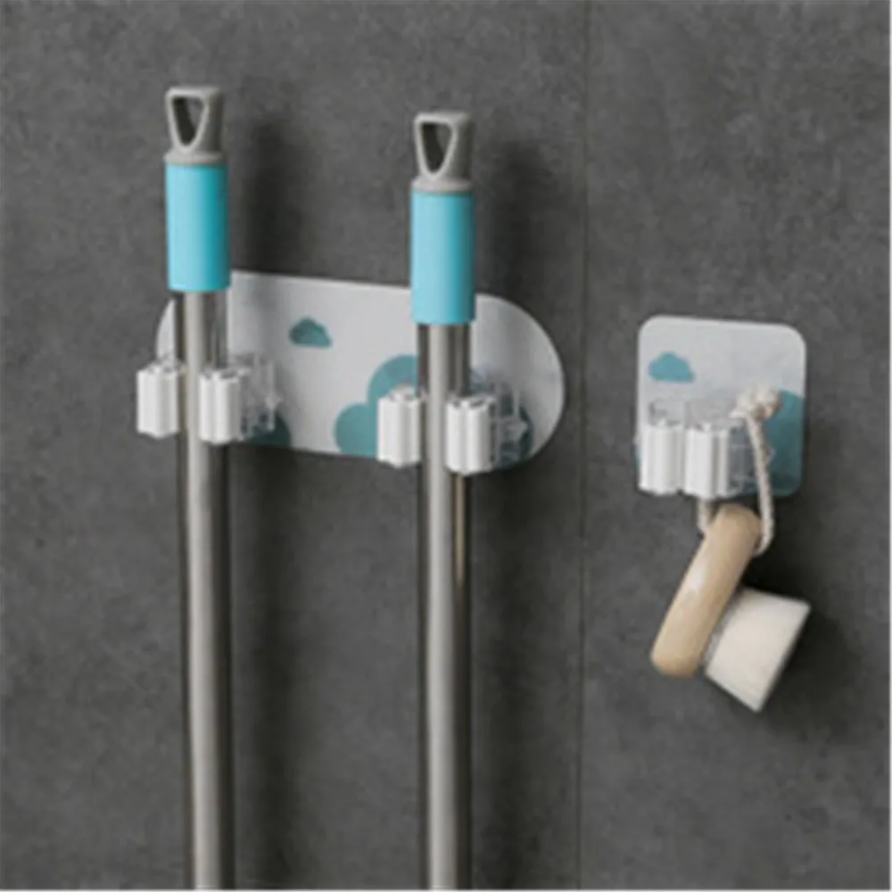 

Органайзер для кухни и ванной комнаты, подвесной кухонный инструмент, настенный держатель для швабры, стойка, вешалка для щеток и метлы, сте...