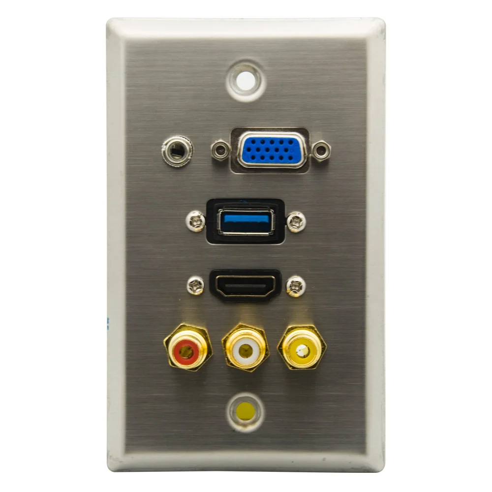 

1 комплект, вилка из нержавеющей стали, HDMI, VGA, USB 3,0, 3,5 мм