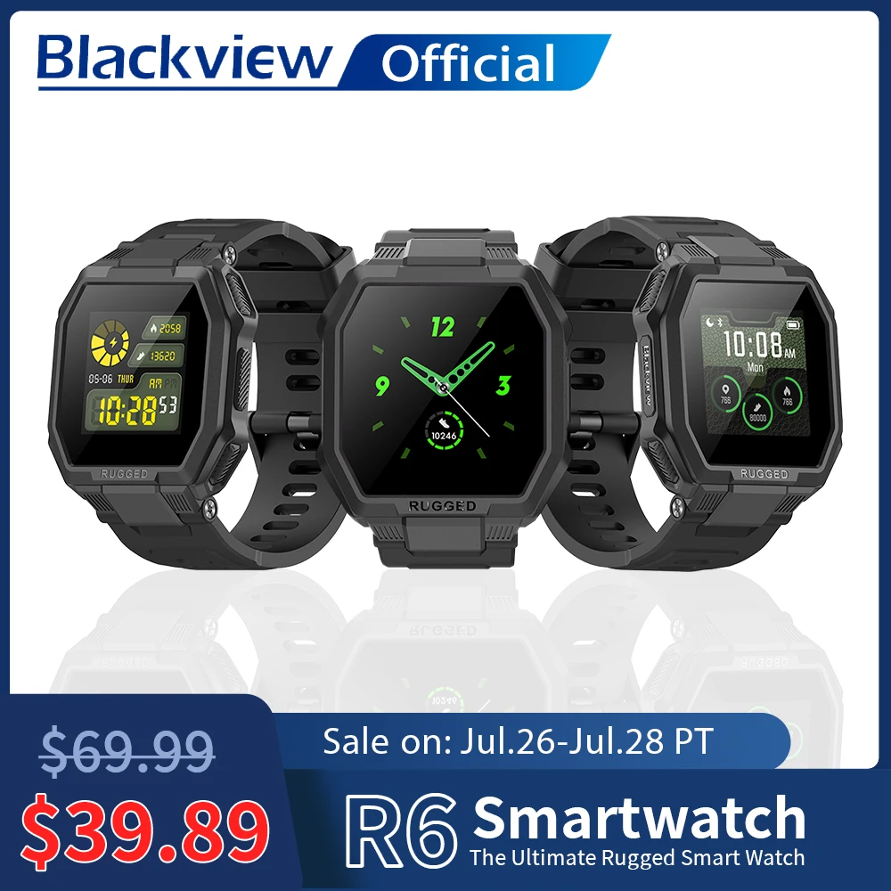

Blackview R6 SmartWatch Sport Heart Rate Sleep Monitor IP68 Waterproof Fitness Tracker Smart Watch for Men Women Android IOS