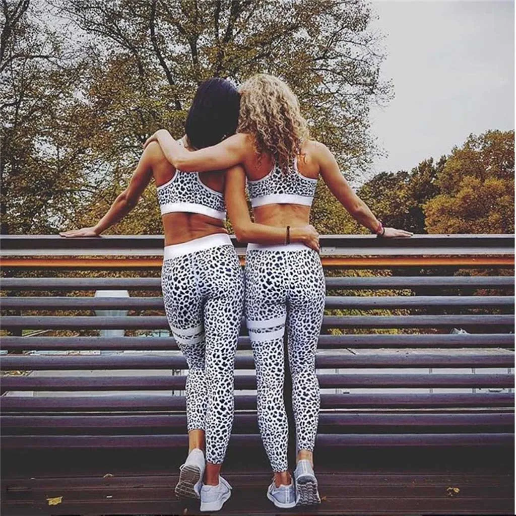 Женский бесшовный жилет с принтом и штаны для йоги завышенной талией спортивная