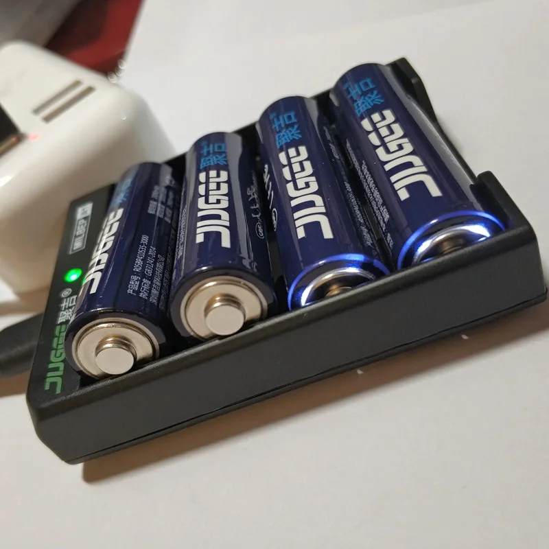 JUGEE 4 шт. 1 5 v AA 3000mWh USB Перезаряжаемый литийполимерный аккумулятор Li ion литий