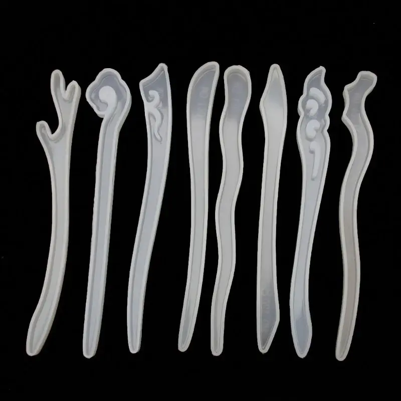 

8Pcs DIY Classical Hairpin Silicone Mold Hair Sticks Jewelry Making Resin Craft
