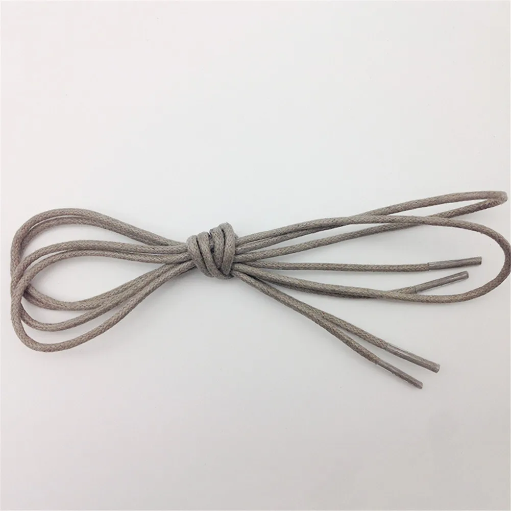 light grey 1 пара из вощеного хлопка круглые шнурки для ботинок кожаные Водонепроницаемый шнурки Для мужчин ботинки martin шнурки шнурке Длина 80/100/120 см - Цвет: light grey