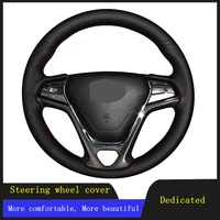 diy car steering wheel cover black non slip genuine leather for chery arrizo 5 5e 2016 2018 tiggo 3x 3xe 2016 2018 eq1 2017 2018