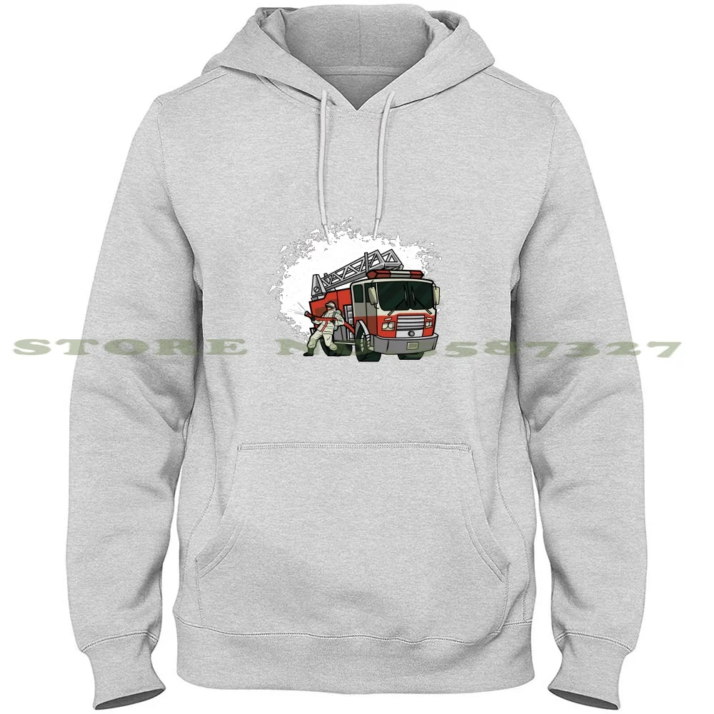 Fireman Truck Streetwear Sport Hoodie Sweatshirt Firefighter Fireman Truck Fire Vehicle Emergency Love Giftidea Trend