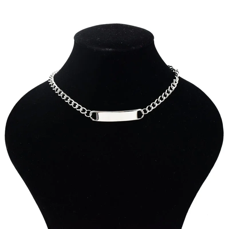 

2021 Fashion Personality Word Wide Piece Necklace Stainless Steel Necklace Short Chain Hot Sale Wholesale