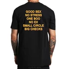 Забавная футболка в клетку с надписью No Boo No Ex, большой размер, 100% хлопок