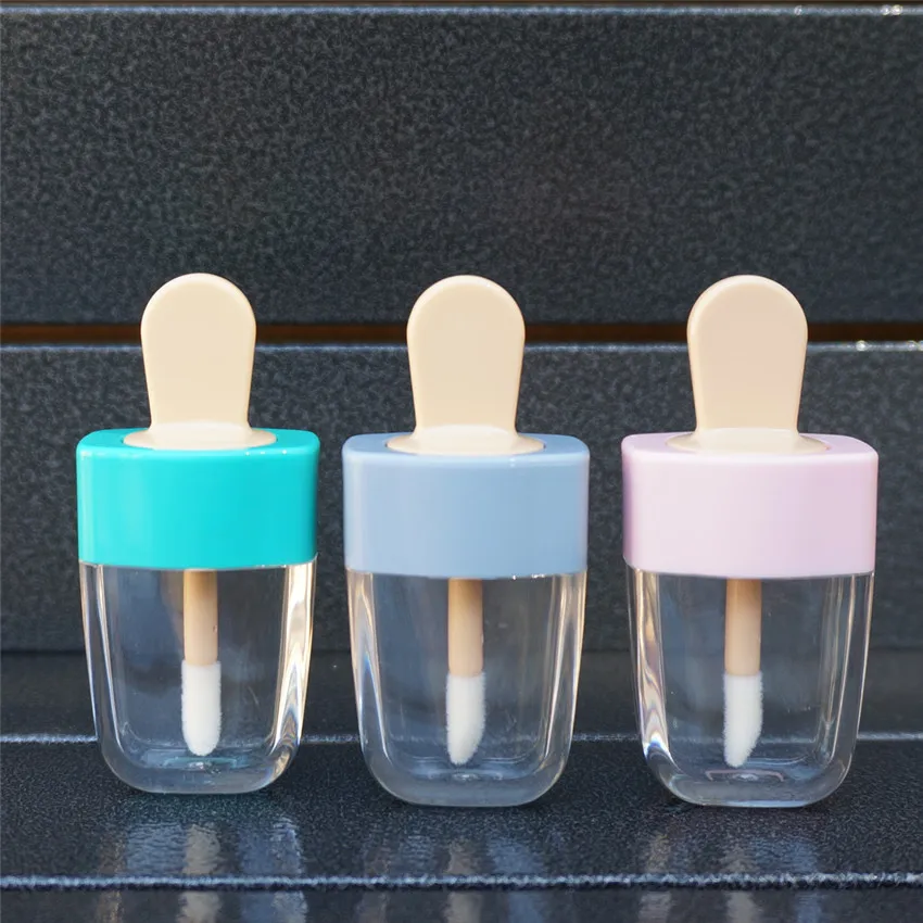 

10/30/50pcs 8ml Lip Gloss Bottle Cosmetic Empty Pink/Green/Blue Ice Cream Lipgloss Tube Packaging Material Makeup DIY Lip Glaze