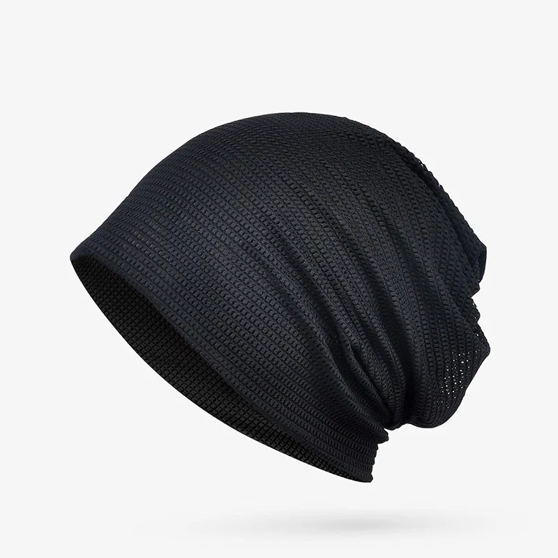 

European station spring and summer thin casual hooded hat ladies non-brimmed solid color mesh breathable wild trendy Baotou hat