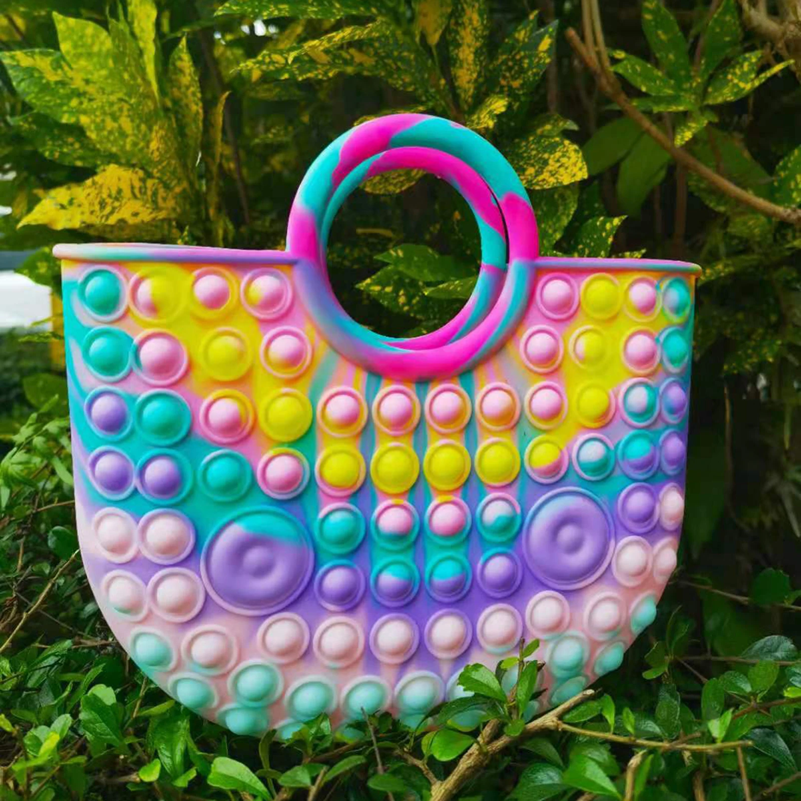 

Kawaii силиконовая сумка, кошелек, Пузырьковые игрушки, антистресс, женская сумка-тоут, популярная сумка-антистресс для девочек