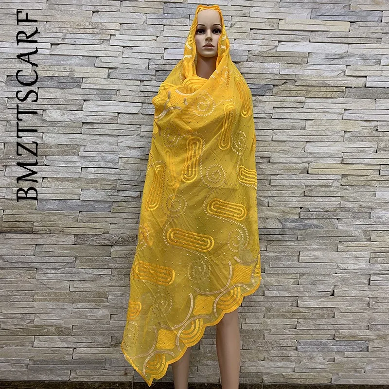 

2019 New women scarfs muslim women embroidery Chiffon scarf embroidery scarf BM965