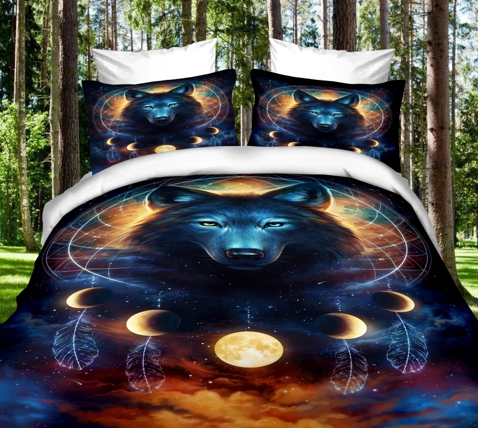 Комплект постельного белья с изображением Льва односпальный двойной