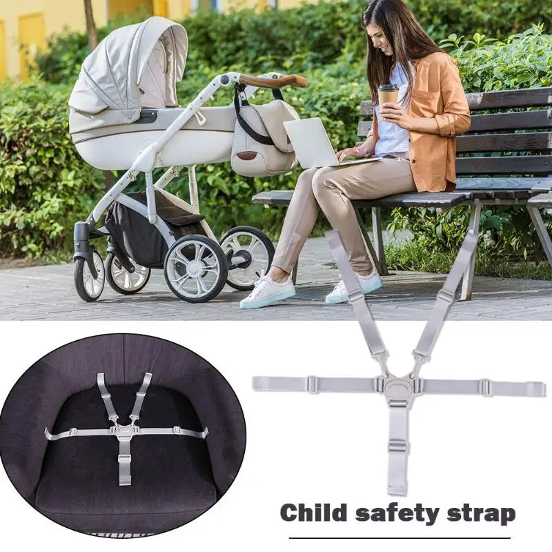 

5 Point Harness for Stroller Chair Portable Waterproof Safety Seat Belts Universal Baby Dining Accessories High Chair props