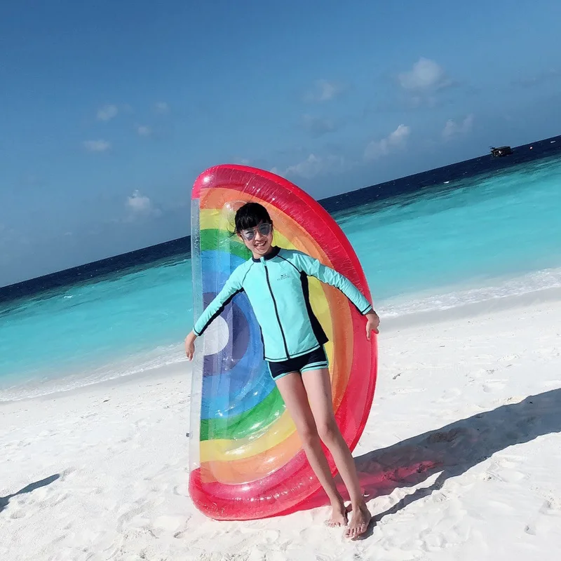 Надувной плавательный круг гигантский Радуга пиццы банан для бассейна Lounge