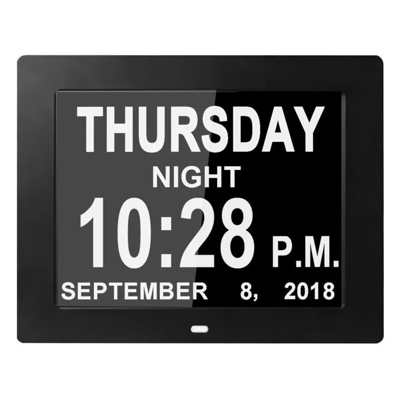 

LCD Digital Clock Calendar Date Day Time Clock Auto Dimming 8 Languages HD Display Multifunction Electronic Desk /Table Clock