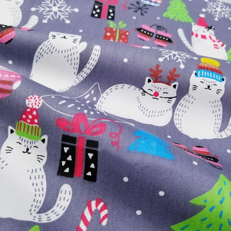 Рождественское украшение 100% хлопчатобумажная саржевая ткань Лоскутная Ткань