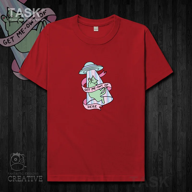 

Men T shirt animal createive space cat funny print cotton o-neck Hipster tops short sleeve clothes Streetwear male Tees 04 0003