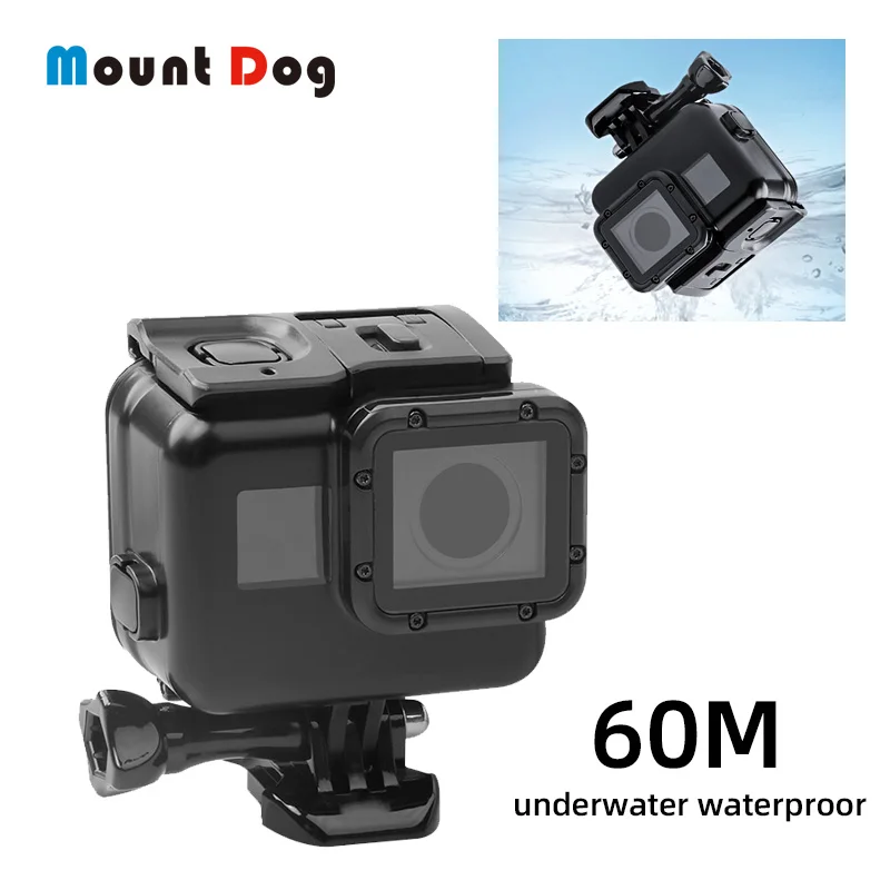 Подводный водонепроницаемый чехол MountDog для Gopro Hero 5/6/7 черный 60 м Защитный корпус