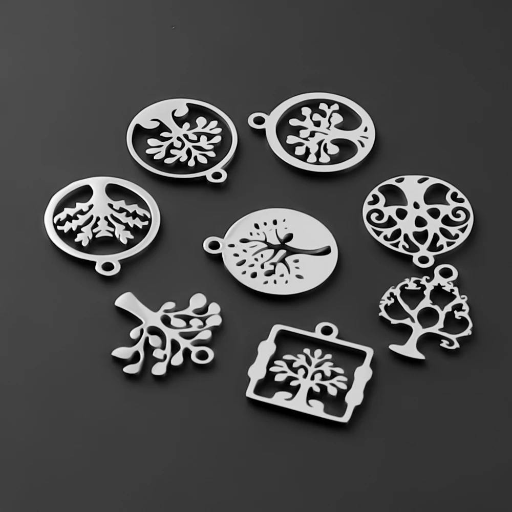 Semitree 10 шт смешанные цвета Нержавеющая сталь Подвески &quotДерево жизни&quot Подвеска