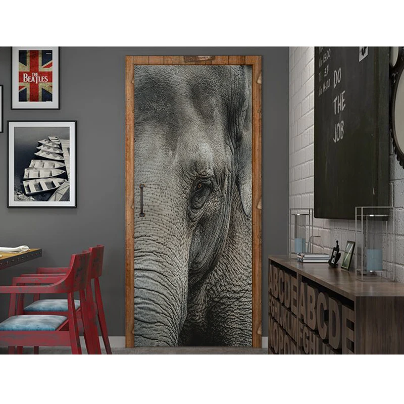 3D печать южноафриканского слона водостойкая наклейка на всю дверь креативная s