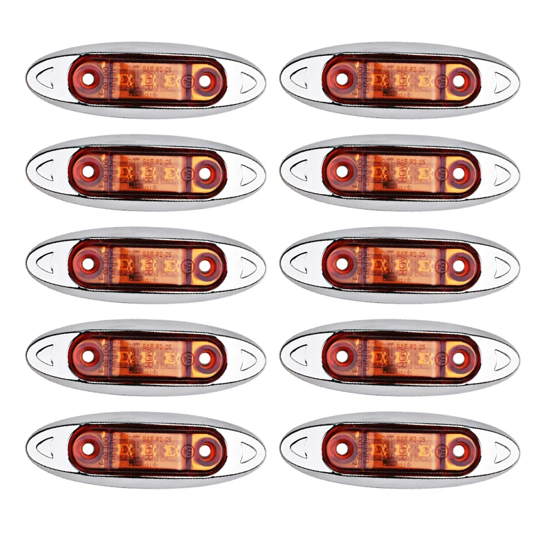 

10pcs Side Marker Lights Truck Signal Trailer Amber Bulbs Clearance Driving