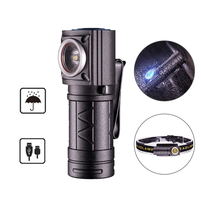 

Фонарь налобный светодиодный с зарядкой от USB, 5 режимов