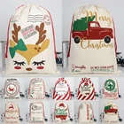 Большая Рождественская Подарочная сумка Xmax, Искусственный Санта Клаус, холщовая упаковка для хранения для рождественского декора и новогодней сумочки 2021