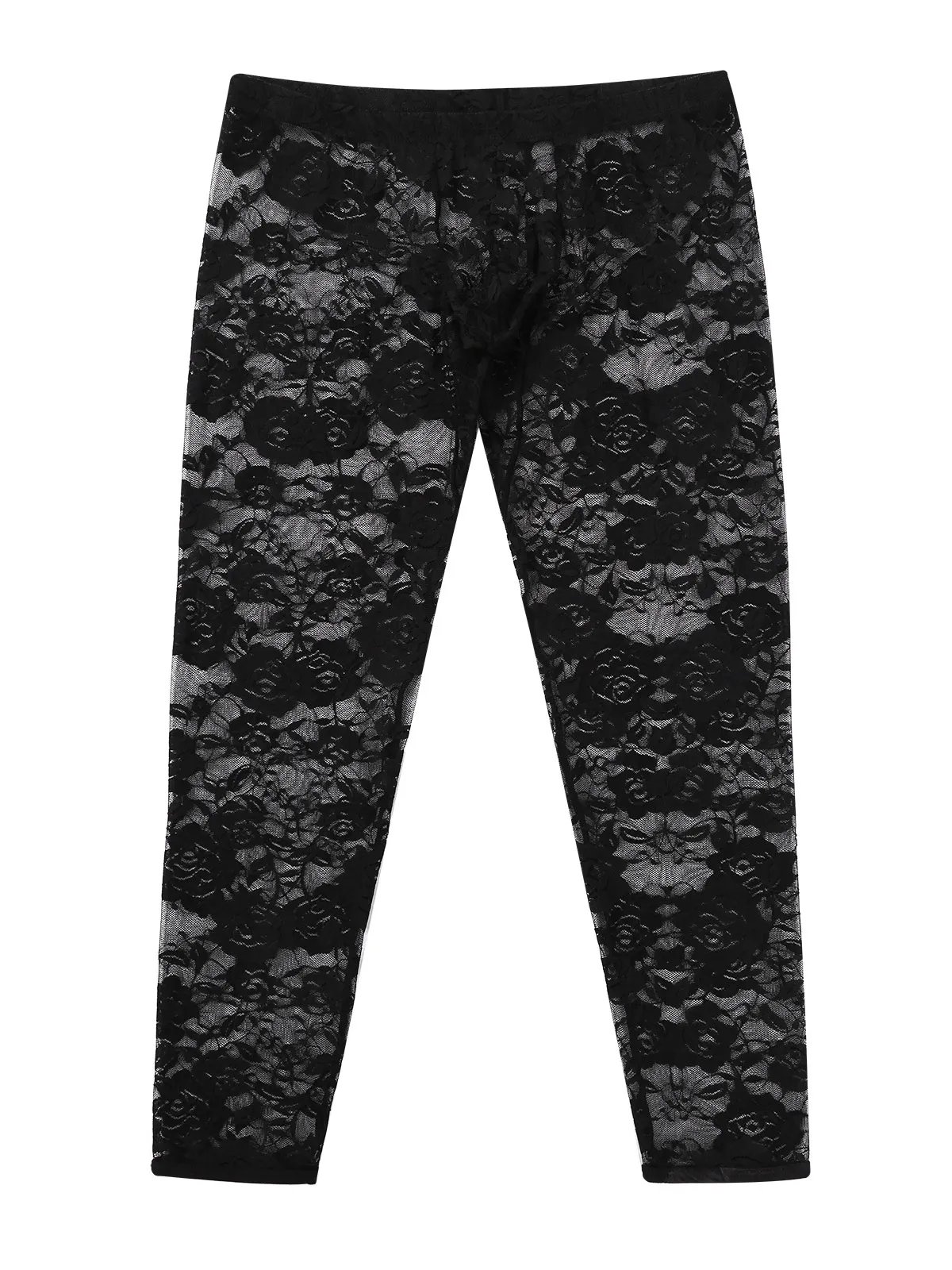 Леггинсы мужские кружевные прозрачные с низкой посадкой | Мужская одежда