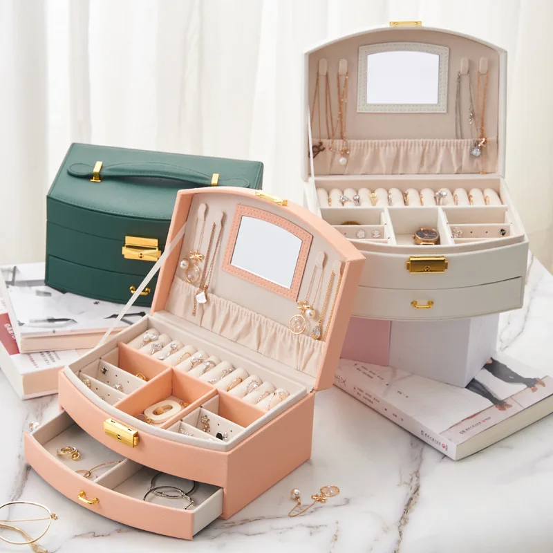 

Customizable LOGO Three-layer Jewelry Storage Box Drawer Type Jewelry Box Multi-function Jewelry Storage Accessories Product Box