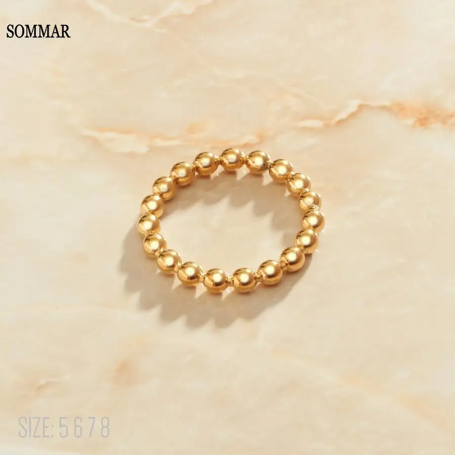 Кольцо SOMMAR 2020 крупное 18 карат с золотым напылением размер 6 7 8 женское круглые