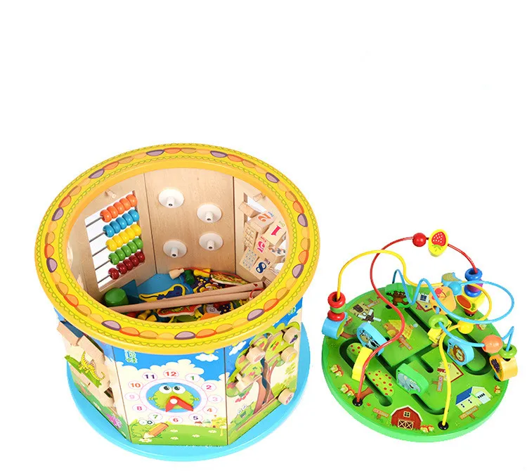 Детские Игрушки для раннего образования деревянные бочки головоломка восемь