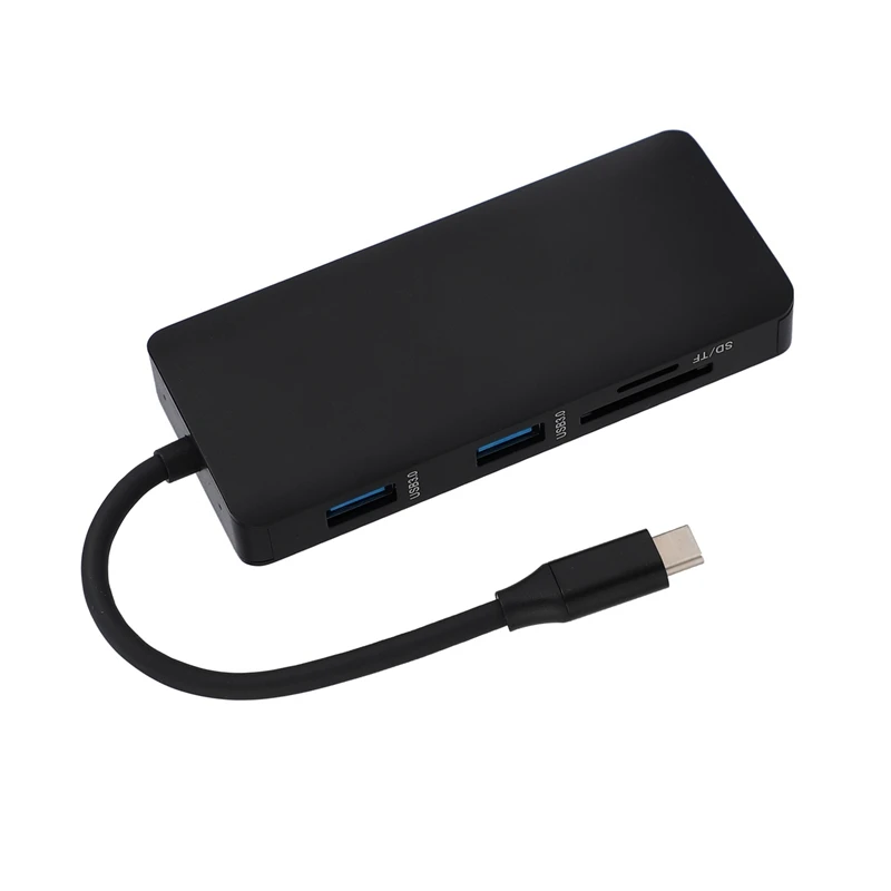 9 в 1 USB-C Тип C концентратор к 3 5 мм аудио вход для микрофона 4K HDMI VGA RJ45 сетевой
