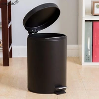 convenient semi automatic foot operated trash can matte light colored bathroom trash can waste paper basket bathroom accessories