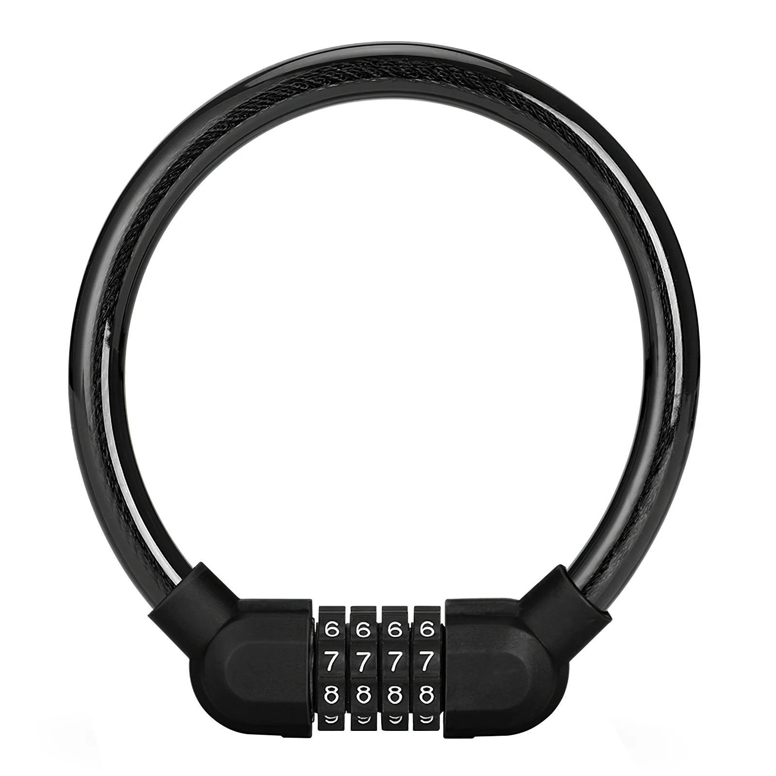 

Coated Steel Core High Strength Safe Bicycle Cable Ring Lock Bike Security Lock Portable Lock 4-Digit Combination Password