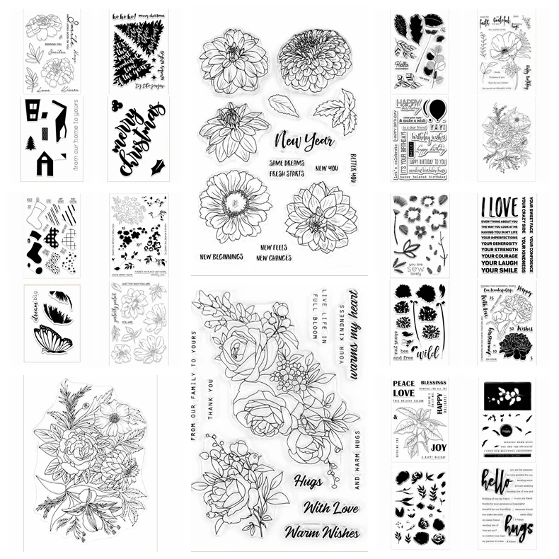 

Letter Flower Clear Stamps Coordinate Cutting Dies Metal Stencil DIY Scrapbooking Decorative 2020 New Dies Paper Cards Crafts 10