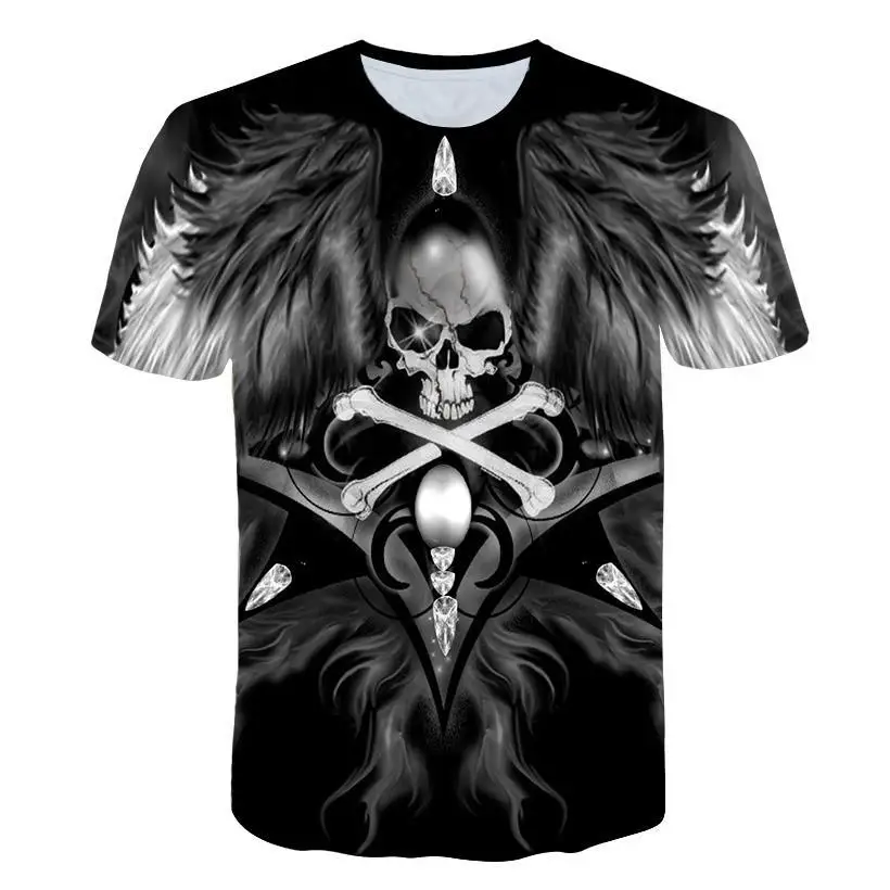 

2020 Skull Print T Shirt Men Skeleton 3d Printed Tshirt Hip Hop Clothing Cool Reaper Skull Streetwear Summer Casual Tshirt