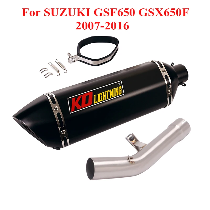 

Slip on Exhaust System 51mm Muffler Silencer Escape Tip Middle Connect Link Tube Exhaust System for SUZUKI GSF650 GSX650F