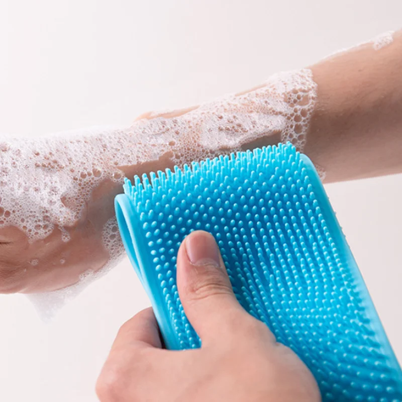 

Body Sponge Silicone Brushes Bath Towels Body Scrubber Rubbing Back Peeling Massage Shower Extended Scrubber Skin Clean Brushes