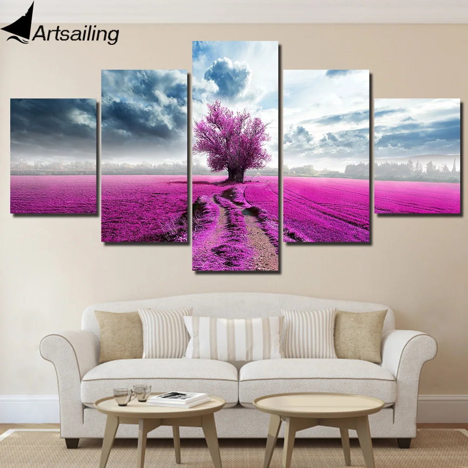

ArtSailing 5 panel painting print painting canvas art red tree scenery modular pictures large wall pictures for living room